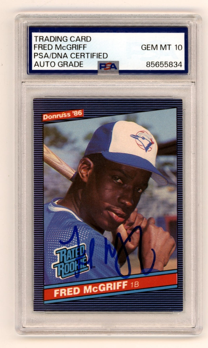 Fred McGriff Signed 1986 Donruss #28 Rookie Card PSA 10 Auto