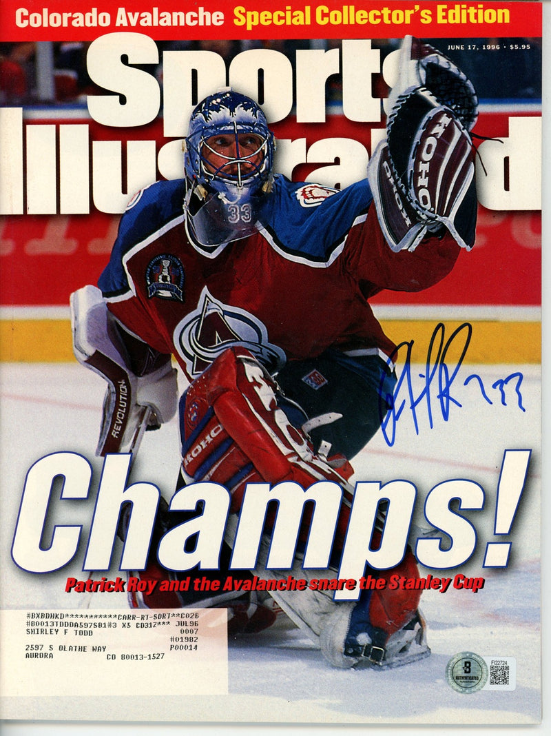 Patrick Roy Autographed Colorado Avalanche 1996 Sports Illustrated Magazine
