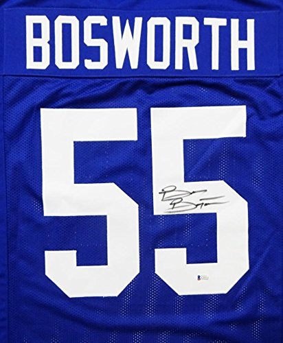 Brian Bosworth Autographed Blue Custom Jersey