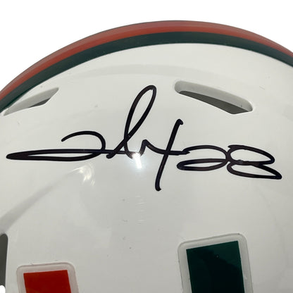 Clinton Portis Signed Miami Hurricanes Speed Mini Helmet Beckett Witness