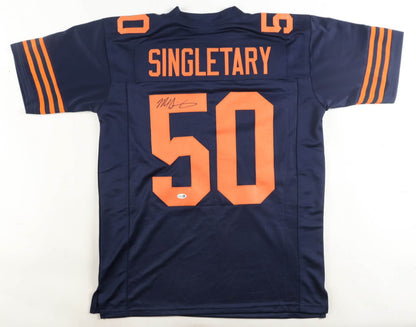Mike Singletary Signed Chicago Bears Custom Throwback Jersey JSA