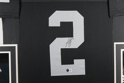Ashton Jeanty Autographed Black Pro Style Framed Jersey