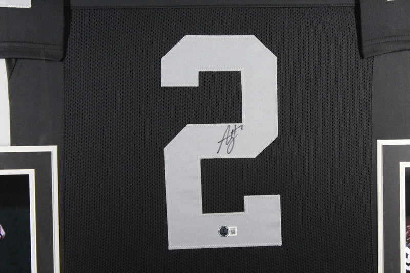 Ashton Jeanty Autographed Black Pro Style Framed Jersey