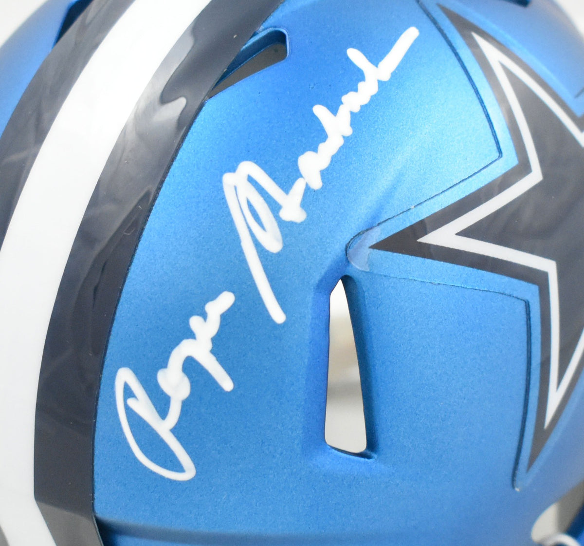 Roger Staubach Signed Dallas Cowboys Blaze Speed Mini Helmet