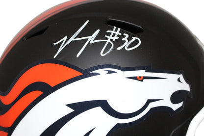 Phillip Lindsay Autographed Denver Broncos Black Replica Helmet JSA