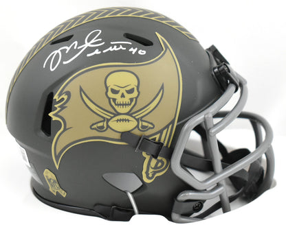 Mike Alstott Signed Tampa Bay Buccaneers 2025 Salute to Service Mini Helmet