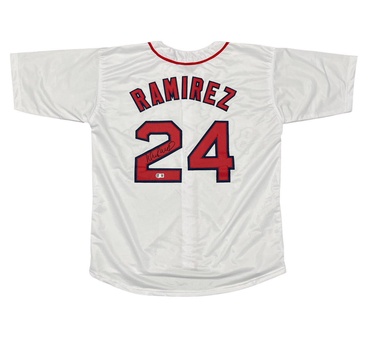 Manny Ramirez Signed Boston Red Sox Custom Jersey Beckett Witness
