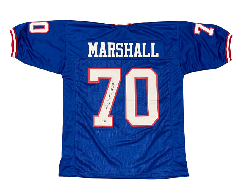 Leonard Marshall Signed New York Giants Custom Jersey (2x SB Champ)