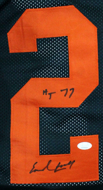 Earl Campbell Signed Black Custom Stat Style Jersey