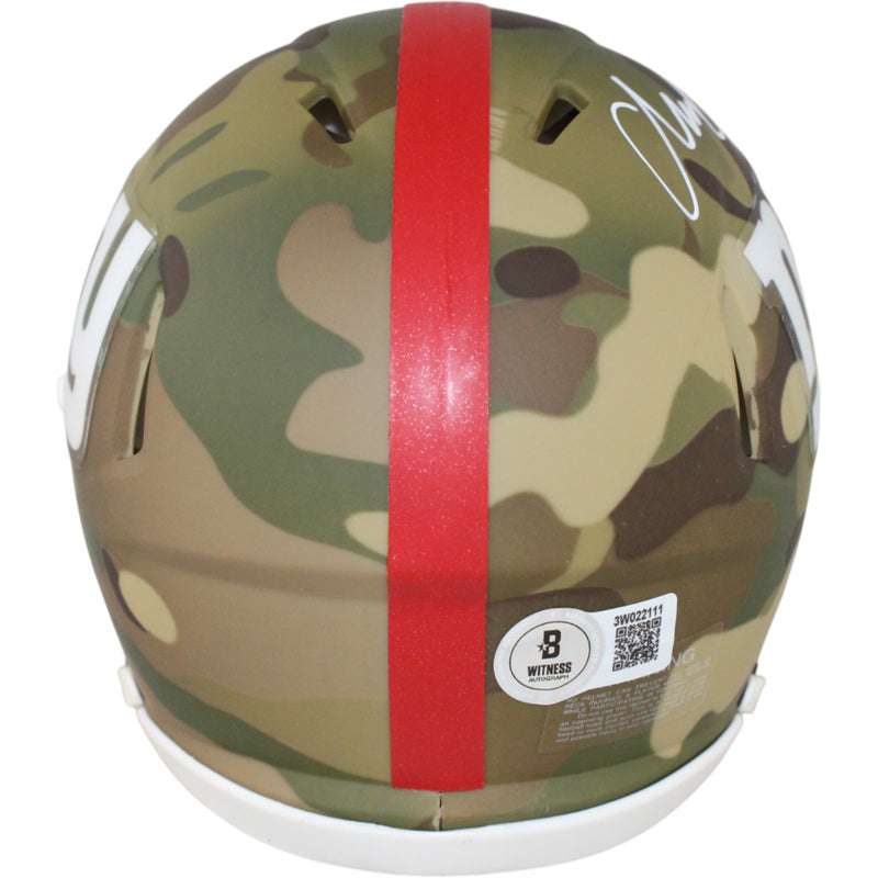 Abdul Carter New York Giants Signed Camo Mini Helmet (Beckett COA)