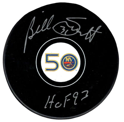 Billy Smith Signed New York Islanders 50th Anniversary Puck HOF 93