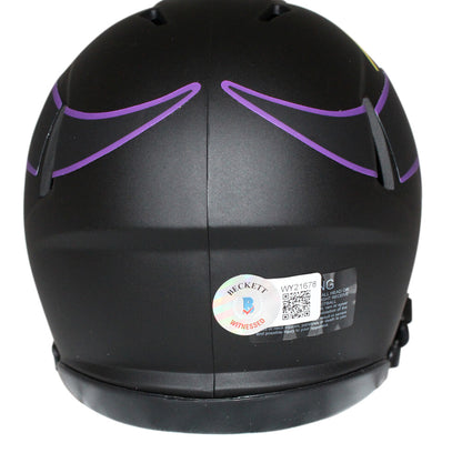 Cris Carter Signed Minnesota Vikings Eclipse Speed Mini Helmet BAS