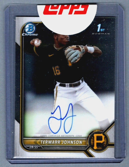 Termarr Johnson Autographed 2022 Bowman Chrome Draft 1st Bowman Card