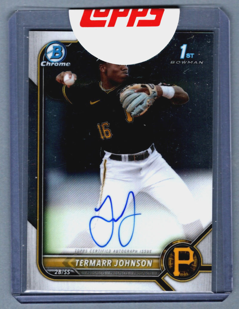 Termarr Johnson Autographed 2022 Bowman Chrome Draft 1st Bowman Card