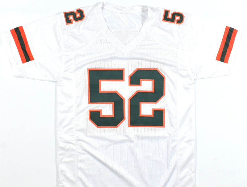 Ray Lewis Signed University of Miami Style Custom White Jersey