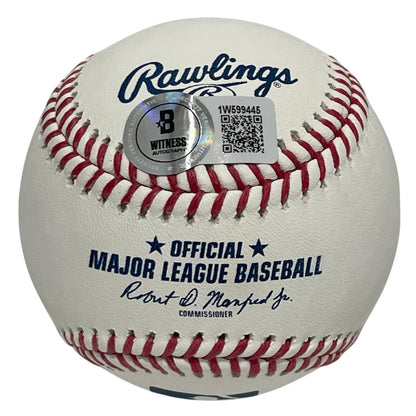 Julio Franco Signed Rawlings Official Major League Baseball (Beckett Witness)