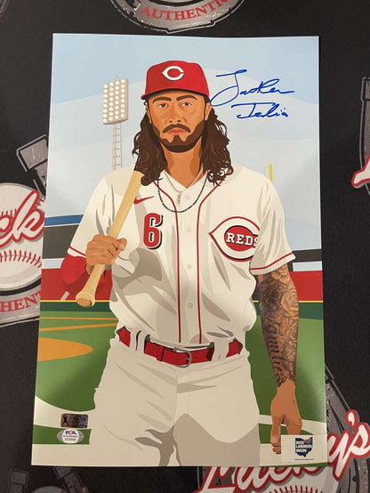 Jonathan India Signed Cincinnati Reds 11x17 Stadium Giveaway Poster PSA