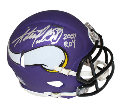 Adrian Peterson Minnesota Vikings Signed Mini Helmet "2007 ROY" Beckett