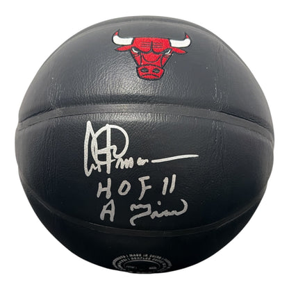Artis Gilmore Signed Chicago Bulls Premier Black Basketball