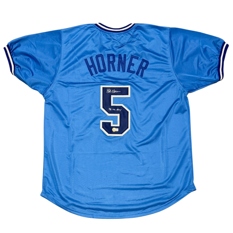 Bob Horner Signed Atlanta Braves Custom Jersey (1978 NL ROY)