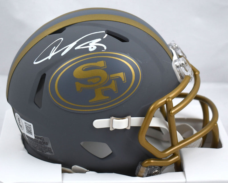 Vernon Davis Signed San Francisco 49ers Slate Speed Mini Helmet