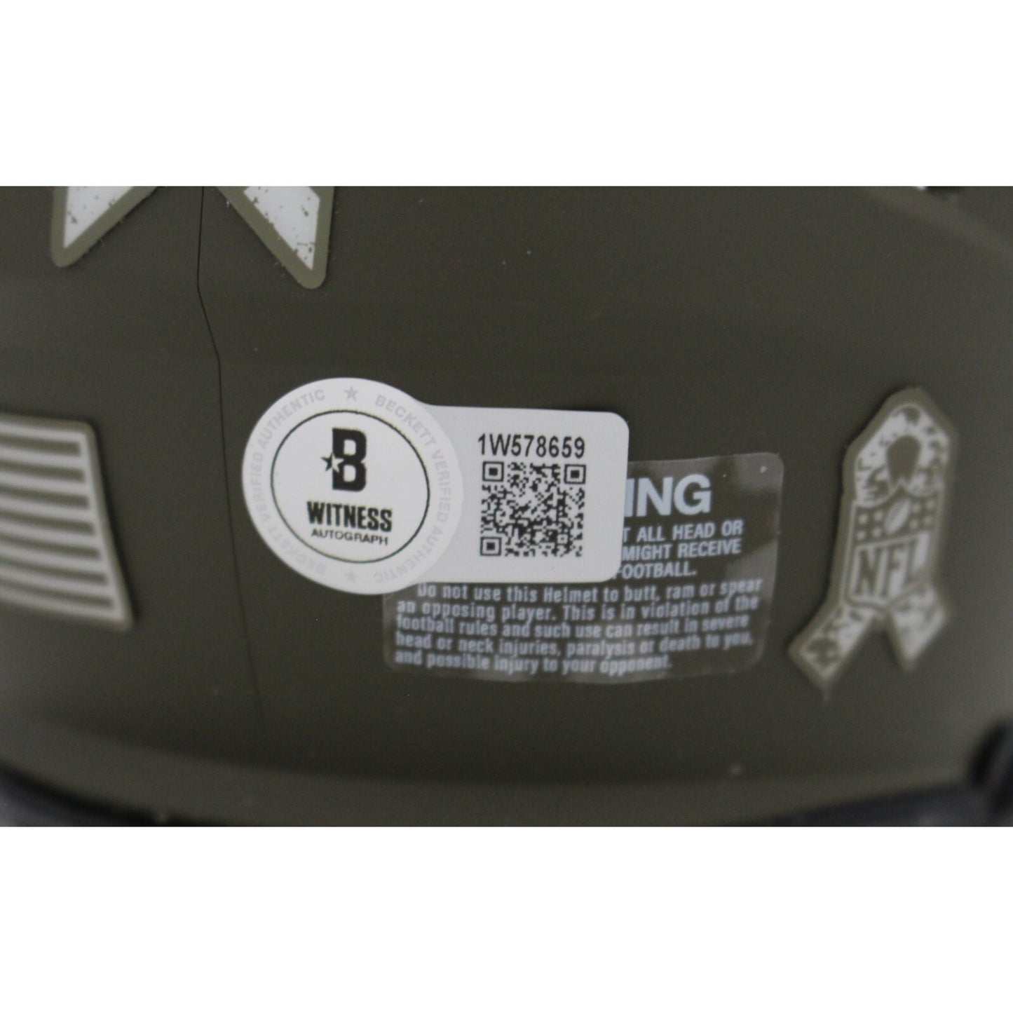 Randy Moss Signed Minnesota Vikings 2022 Salute to Service Mini Helmet
