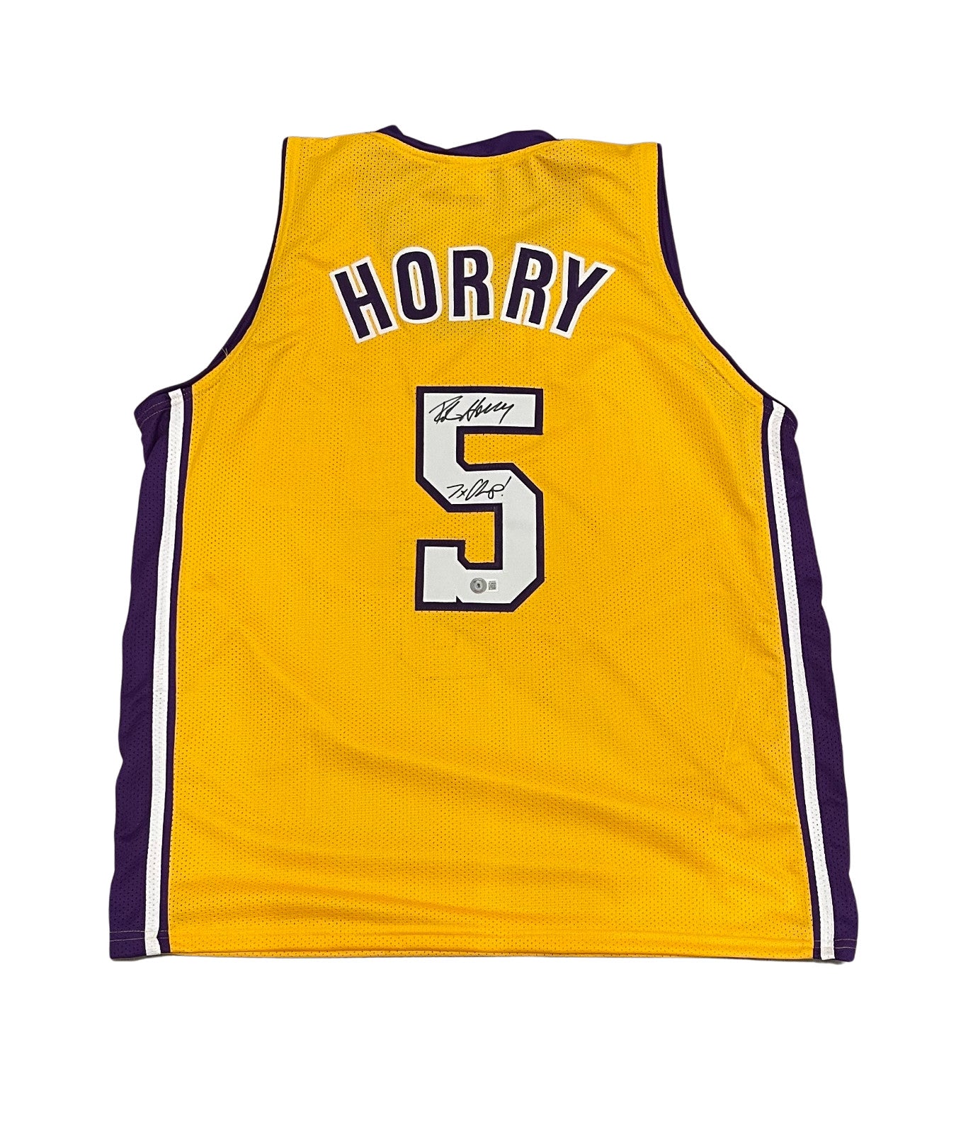 Robert Horry Signed Los Angeles Lakers Custom Jersey (7x Champ) BAS