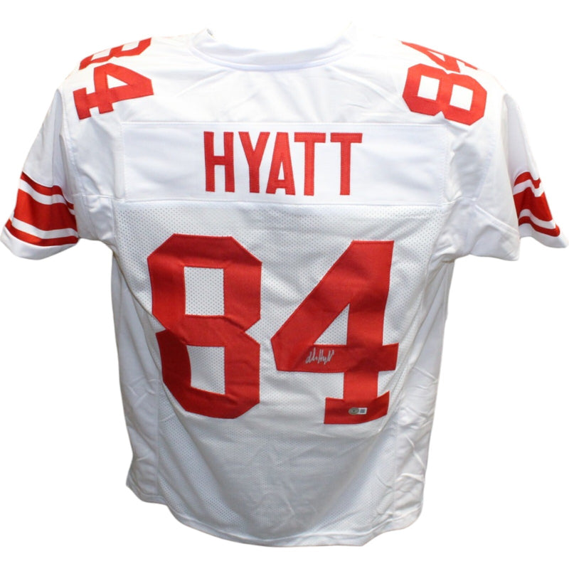 Jalin Hyatt Autographed New York Giants Pro Style White Jersey Beckett