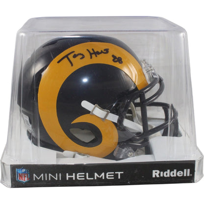 Torry Holt Signed Los Angeles Rams Throwback Mini Helmet