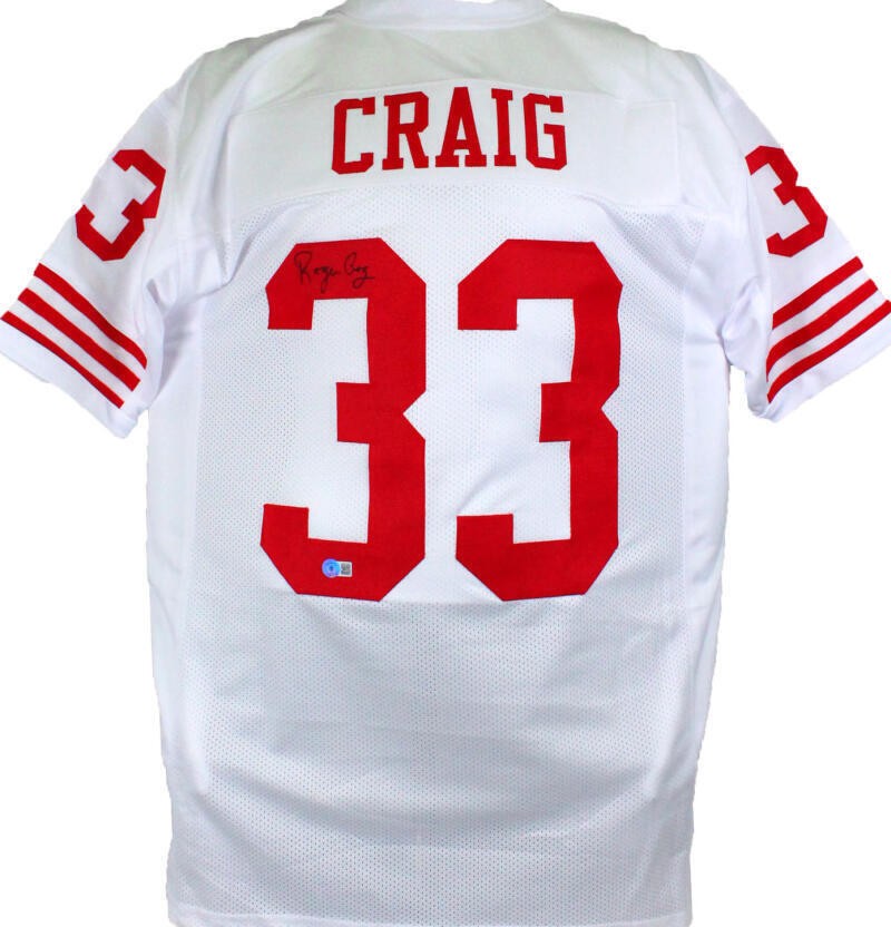 Roger Craig Signed White Custom Football Jersey