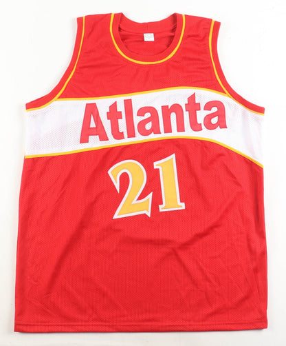 Spud Webb Autographed Atlanta Hawks Red Custom Jersey