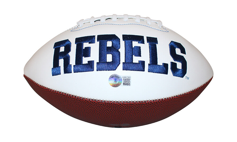 Wesley Walls Signed Ole Miss Rebels Logo Football with "CHOF" Inscription
