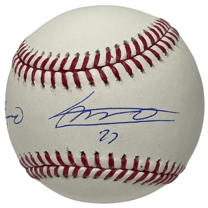Vladimir Guerrero Jr & Sr Dual Signed Rawlings ROMLB Baseball PSA