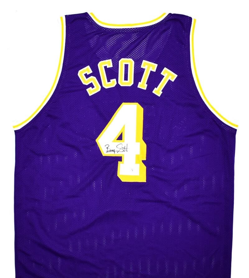 Byron Scott Autographed Los Angeles Purple Custom Jersey