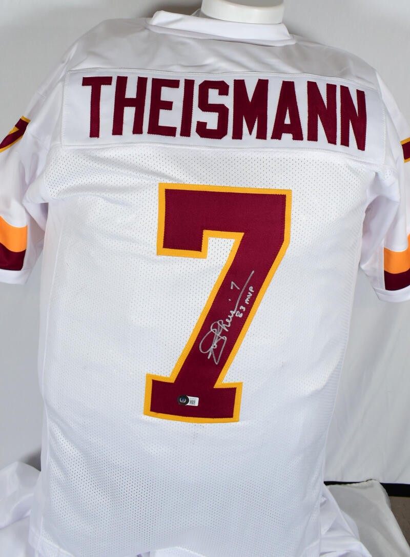 Joe Theismann Signed White Custom Jersey - '83 MVP' Inscribed