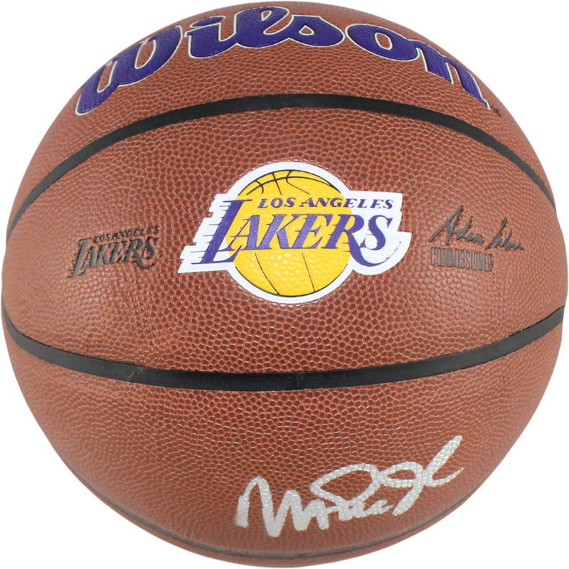 Magic Johnson Signed Los Angeles Lakers Wilson Logo Basketball Beckett BAS