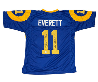 Jim Everett Signed Los Angeles Rams Custom Jersey (Not Chris Inscription)