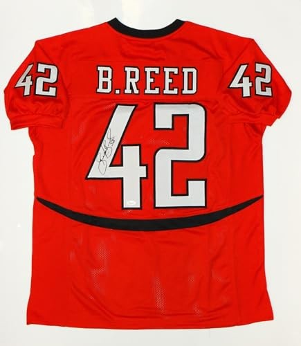 Brooks Reed Autographed Red Custom Jersey