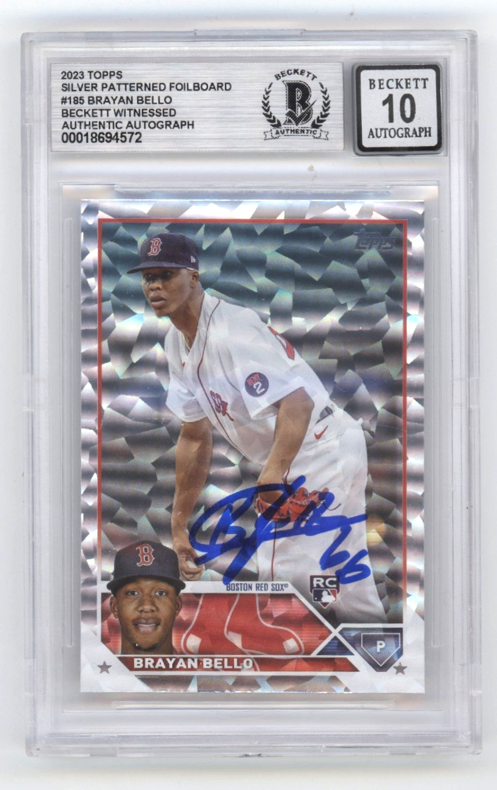 Brayan Bello Signed 2023 Topps Silver Foilboard Rookie Card BGS 10 Auto
