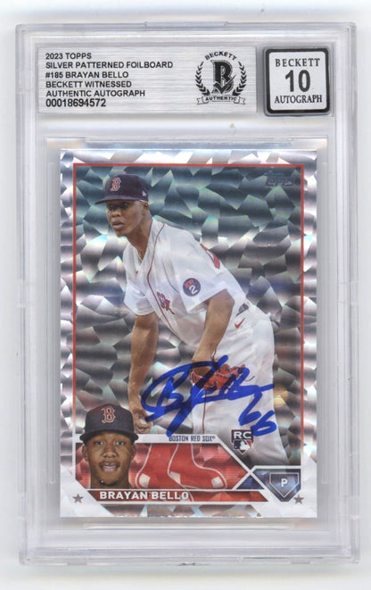 Brayan Bello Signed 2023 Topps Silver Foilboard Rookie Card BGS 10 Auto