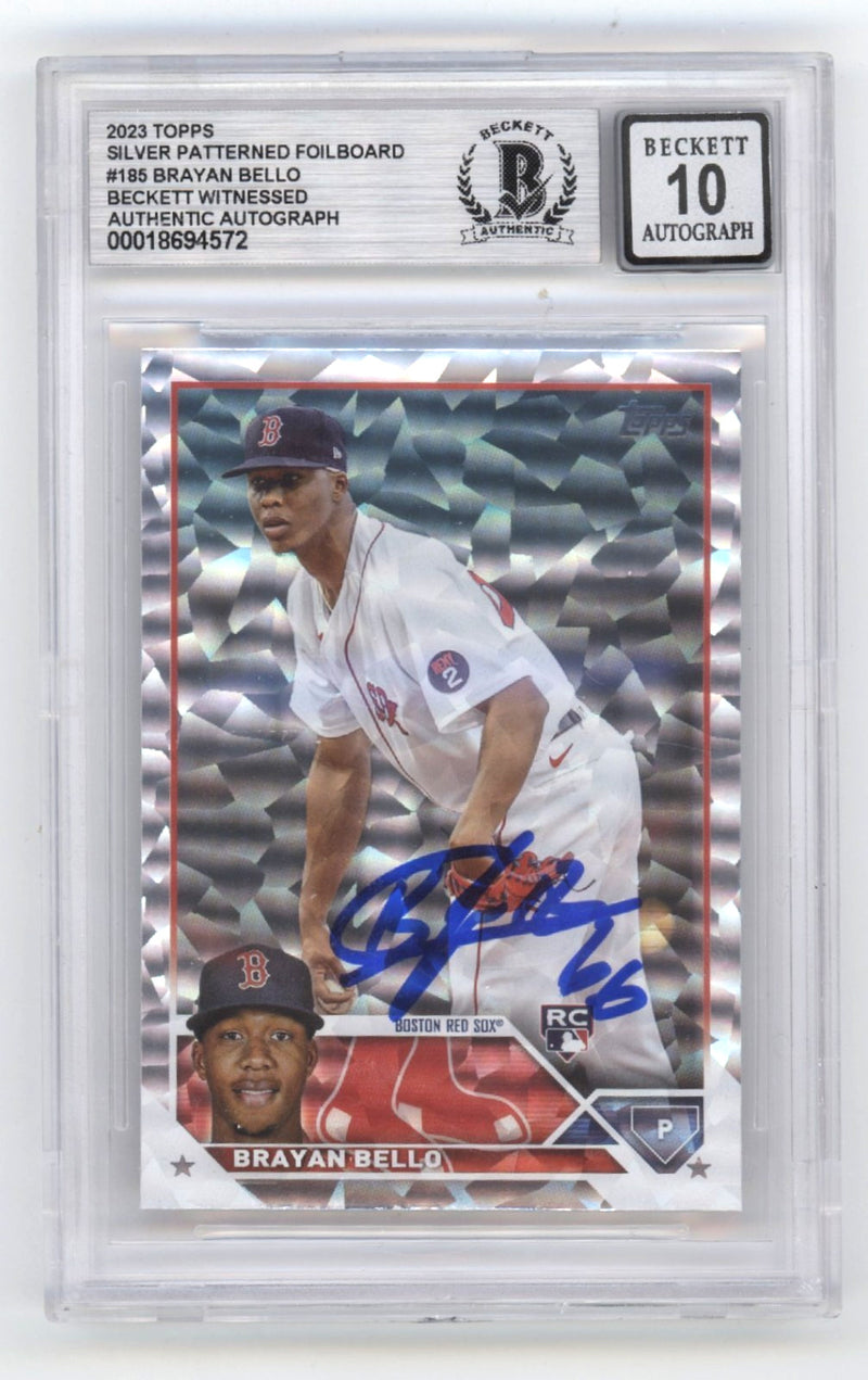 Brayan Bello Signed 2023 Topps Silver Foilboard Rookie Card BGS 10 Auto