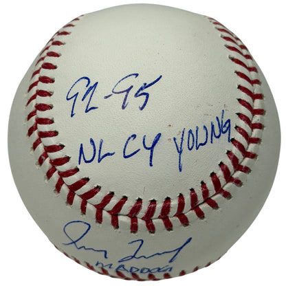 Greg Maddux Autographed ROMLB Baseball with 3 Inscriptions (Braves)