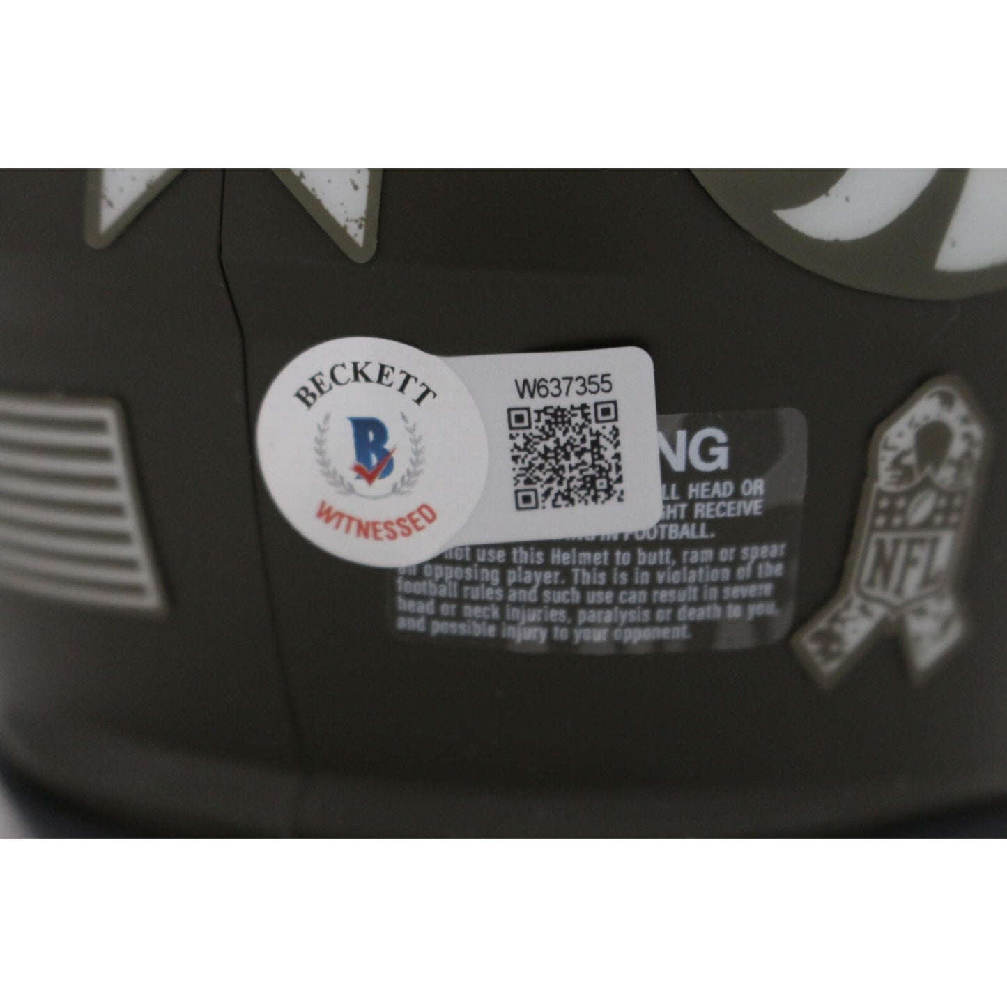Champ Bailey Signed Denver Broncos Salute to Service Mini Helmet HOF
