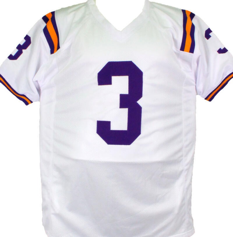 Odell Beckham Signed White College Style Custom Jersey