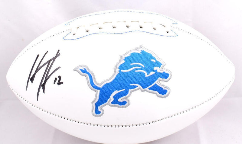 Hendon Hooker Signed Detroit Lions Logo Football - Black