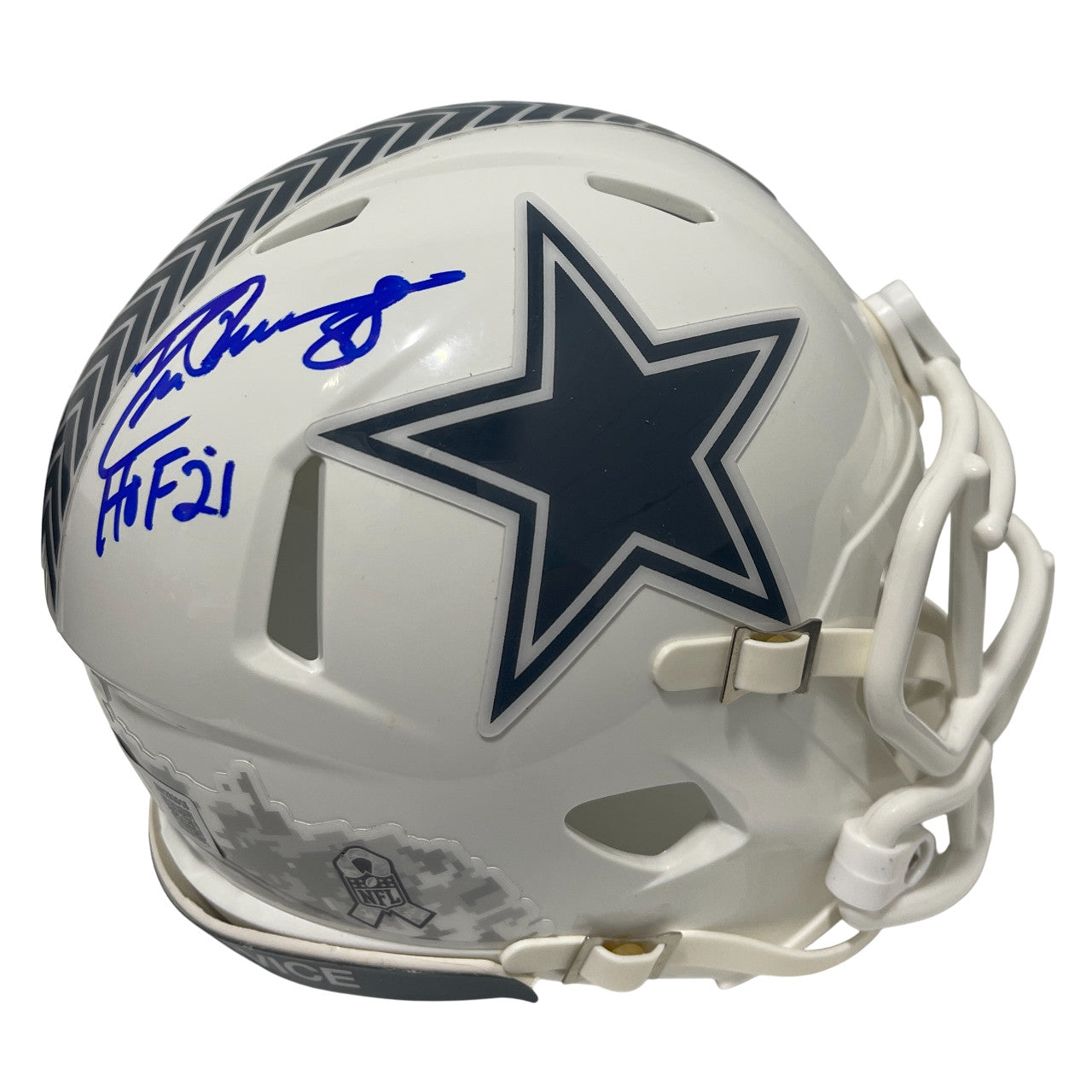 Drew Pearson Signed Dallas Cowboys Salute to Service Mini Helmet (HOF 21)