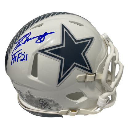 Drew Pearson Signed Dallas Cowboys Salute to Service Mini Helmet (HOF 21)