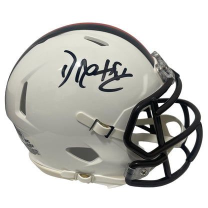 David Njoku Cleveland Browns Signed Alternate White Mini Helmet (BAS COA)