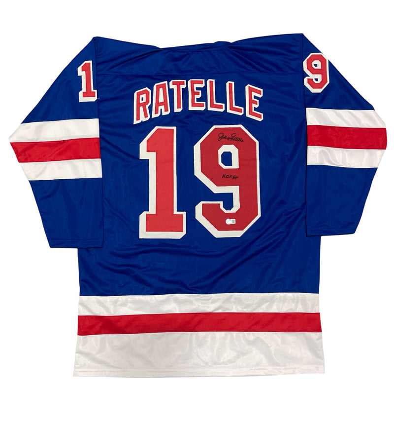 Jean Ratelle Signed New York Rangers Custom Jersey (HOF 85)