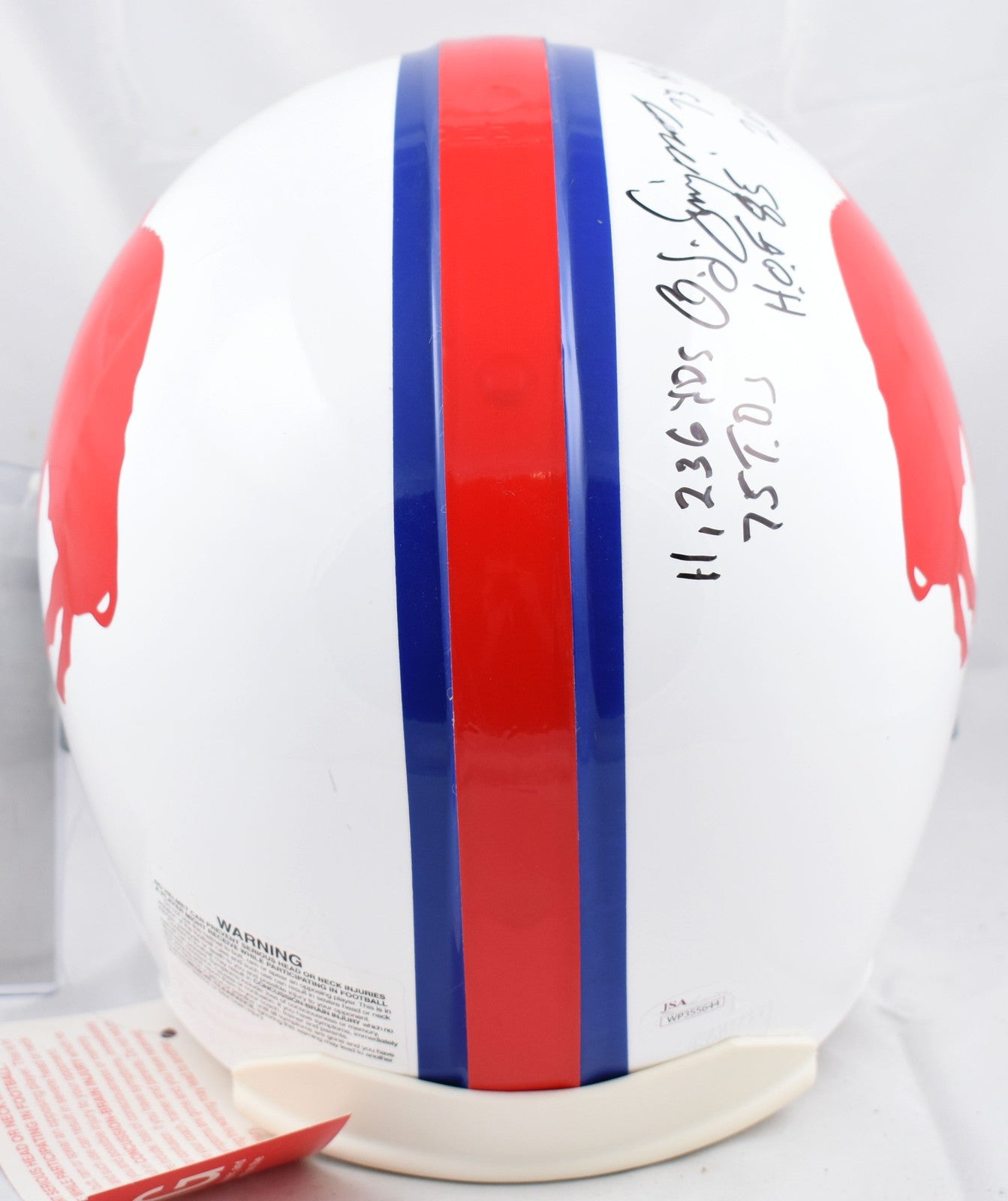 O.J. Simpson Signed Buffalo Bills Full Size Authentic Helmet (5 Inscriptions)